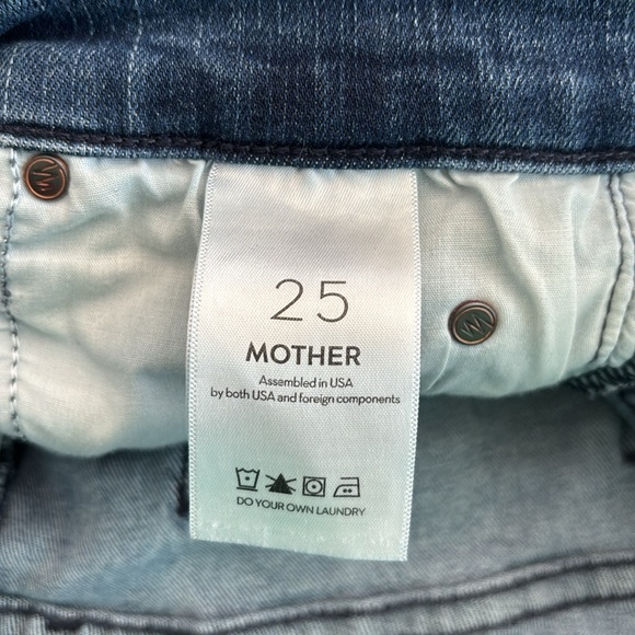 MOTHER Rascal Ankle Snippet Blue Jeans with Raw Hem size 25 - Picture 12 of 16
